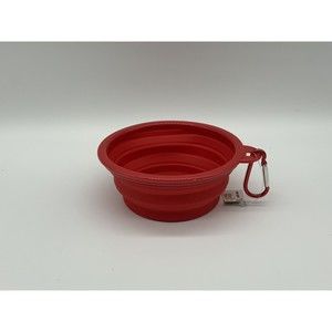 Diamond Visions Compact 1.5 Cup Pop Up Silicone Travel Pet Bowl - Red